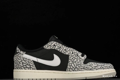 Black 1 Jordan Cement OG Retro Low 0724